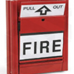 Estacion manual de incendio roja metalica
