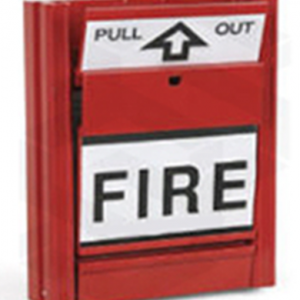 Estacion manual de incendio roja metalica
